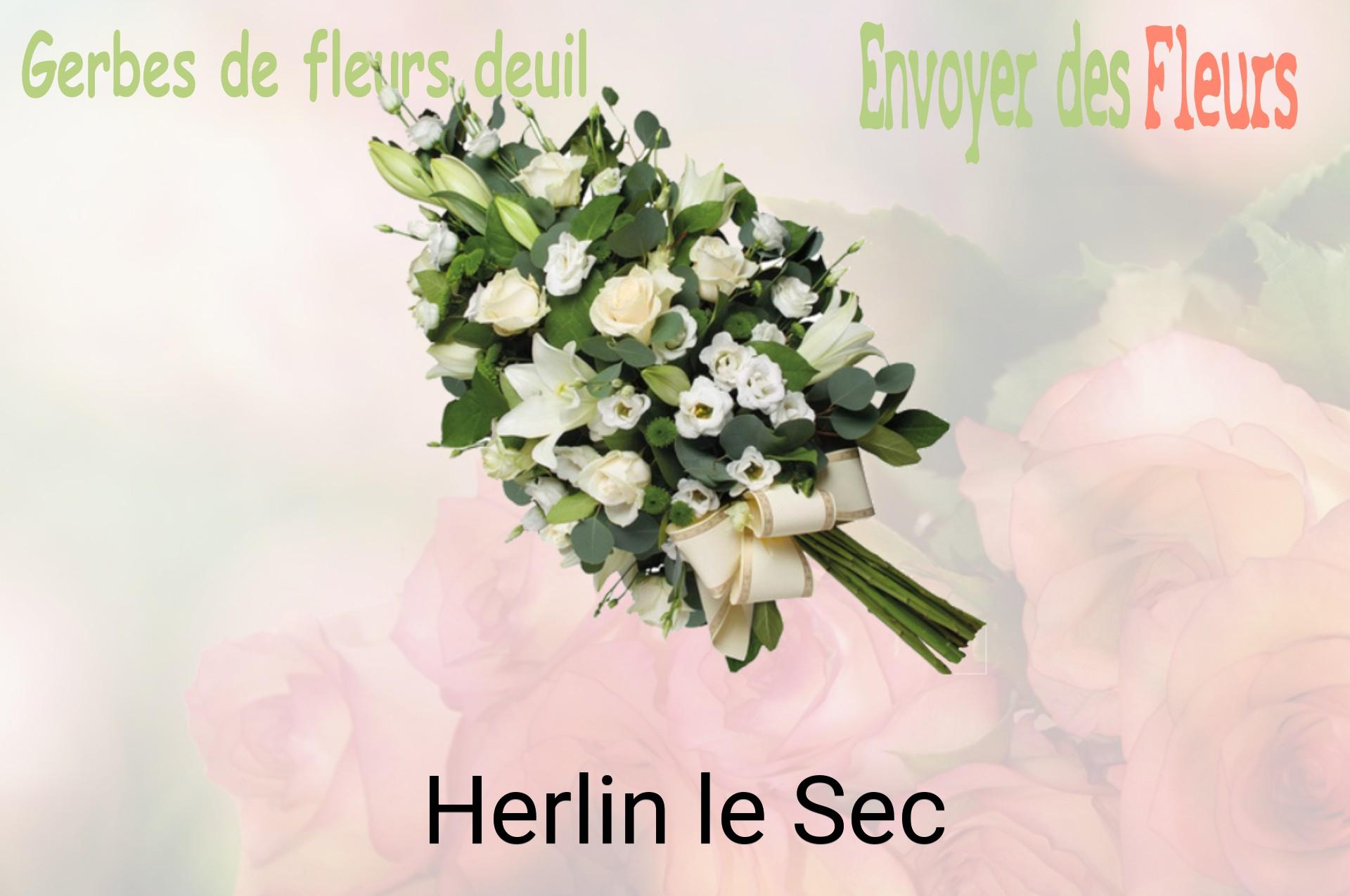 Gerbe de fleurs de deuil livrée à Herlin-le-Sec